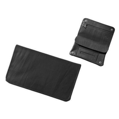 Angelo Tabakbeutel aus Leder / Kautschuk, Schwarz für Tabak und Zubehör