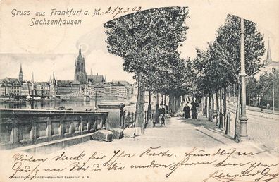 AK Frankfurt am Main (60306), Sachsenhausen, gelaufen am 18.03.1903