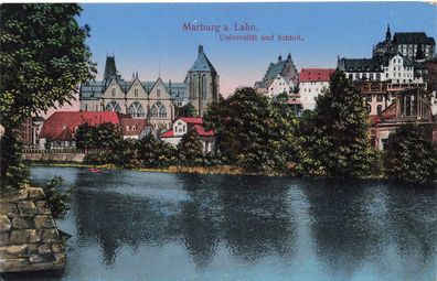 AK Marburg (35037), Universität und Schloß, n. gelaufen
