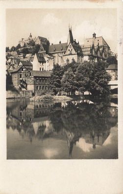 AK Marburg (35043), Blick auf Trojedamm auf Universität, gelaufen 05.11.1931