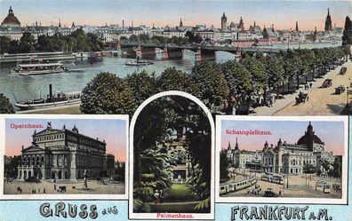 AK Frankfurt am Main (60306), Gruss aus..., Mehrbildkarte, gelaufen