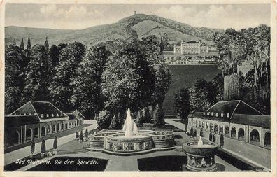 AK Bad Nauheim (61231), Die drei Sprudeln, gelaufen 20.07.1937