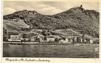 AK Königswinter (53639), Drachenfels u. Drachenburg, n. gelaufen