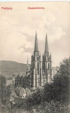 AK Marburg (35037), Elisabethkirche, n. gelaufen