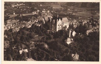 AK Marburg (35037), Blick auf das Schloß von Nord-West, n. gelaufen