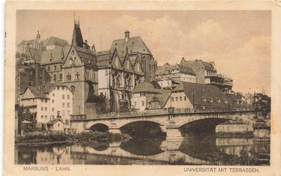AK Marburg (35037), Universität mit Terrassen, gelaufen 29.05.1926