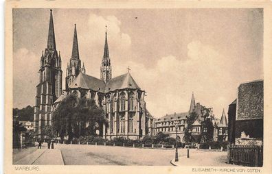 AK Marburg (35037), Elisabeth-Kirche vom Osten, n. gelaufen