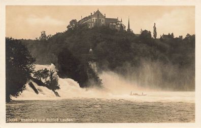 AK Laufen-Uhwiesen (8248), Rheinfall und Schloß Laufen, n. gelaufen