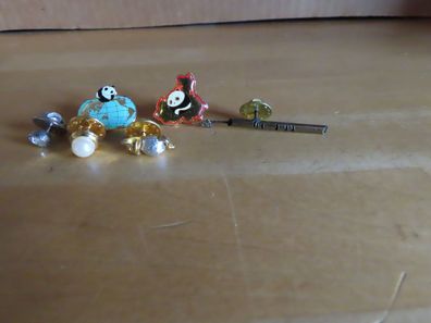 verschiede Anstecknadeln Katze Pfeil Perle klarer Stein u.a./6St