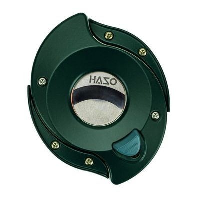 HASO Zigarrencutter, Doppelklinge 22mm Schnitt, Aluminiumgehäuse, Grün