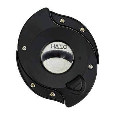 HASO Zigarrencutter, Doppelklinge 22mm Schnitt, Aluminiumgehäuse, Schwarz