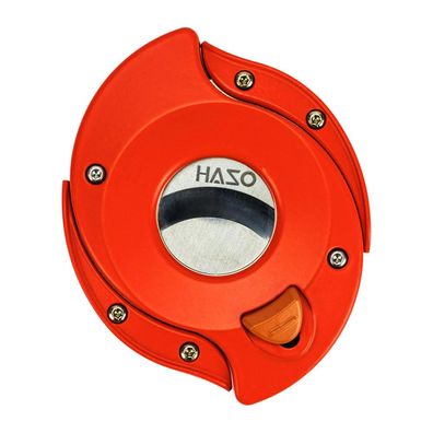 HASO Zigarrencutter, Doppelklinge 22mm Schnitt, Aluminiumgehäuse, Orange