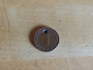 Münze 1 Pfennig 1950 Buchstabe F? glatter Rand