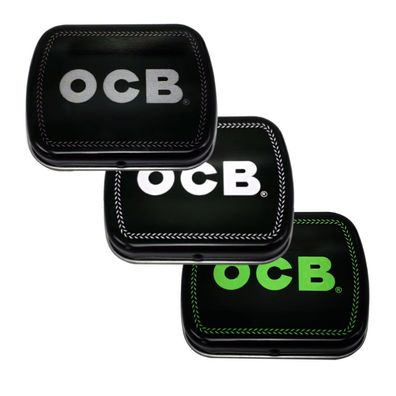 OCB Metall Dose, 3er Set, Logo in Weiß, Grau und Grün