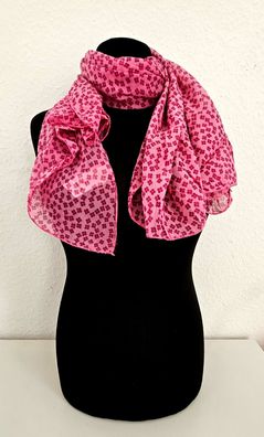 Blogger Italy Schal Tuch Halstuch mit Seide asymetrisch Blütenprint in Pink/Beere