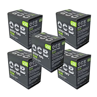 OCB Activ Tips Slim / Aktivkohle Slim Filter 7mm, 5x50 Stück