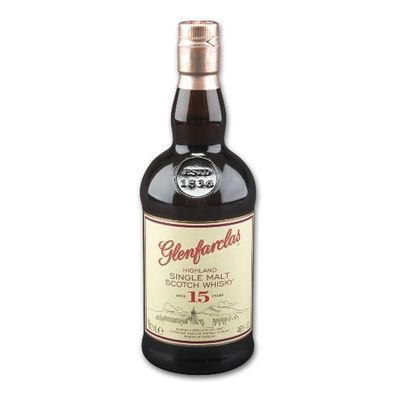 Glenfarclas Highland Single Malt Scotch Whisky, 15 Jahre, 46% Vol. 0,7 l