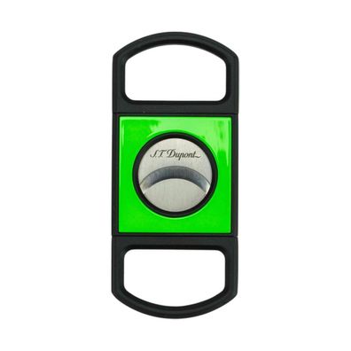 ST Dupont Zigarrencutter Fluo, Doppelklinge 21mm Schnitt, Schwarz / Grün