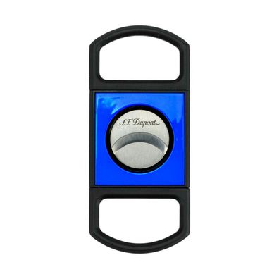 ST Dupont Zigarrencutter Fluo, Doppelklinge 21mm Schnitt, Schwarz / Blau