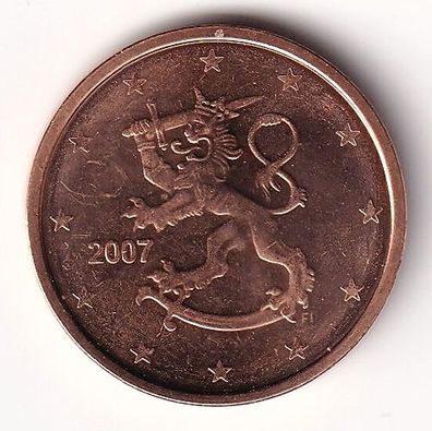 2 Cent Münze Finnland - 2007 - "Löwe mit Schwert und Krone"
