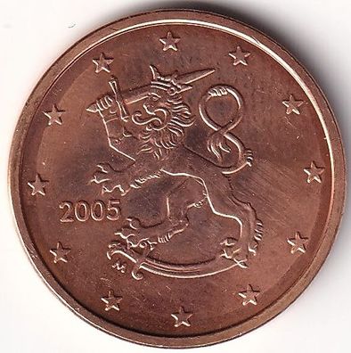 5 Cent Münze Finnland - 2005 - "Löwe mit Schwert und Krone"