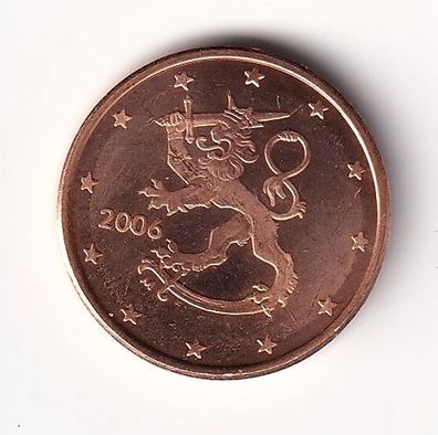 1 Cent Münze Finnland - 2006 - "Löwe mit Schwert und Krone"