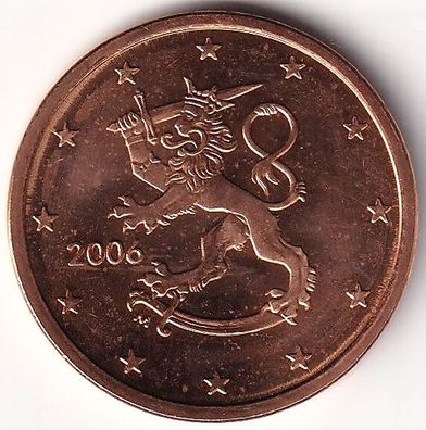 5 Cent Münze Finnland - 2006 - "Löwe mit Schwert und Krone"