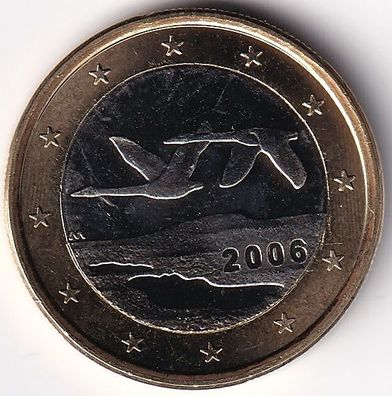 1 Euro Münze Finnland - 2006 - "Fliegende Singschwäne"