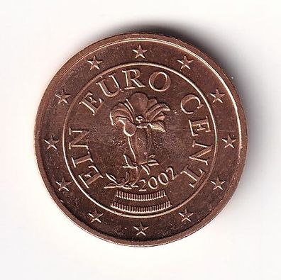 1 Cent Münze Österreich - 2002 - "Enzian"