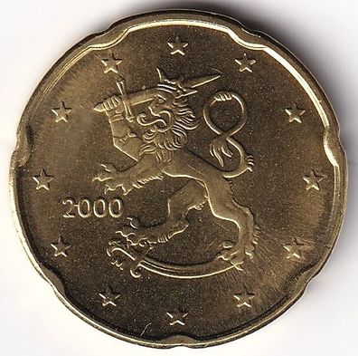 20 Cent Münze Finnland - 2000 - "Löwe mit Schwert und Krone"