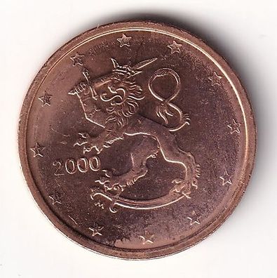 2 Cent Münze Finnland - 2000 - "Löwe mit Schwert und Krone"