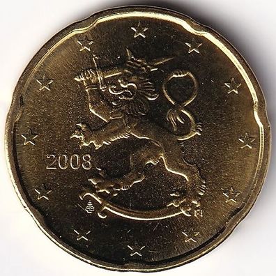 20 Cent Münze Finnland - 2008 - "Löwe mit Schwert und Krone"