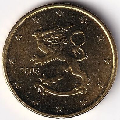 50 Cent Münze Finnland - 2008 - "Löwe mit Schwert und Krone"