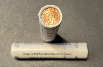 Münzrolle - 50 x 2 Cent Münze Österreich - 2002 - "Edelweiß"