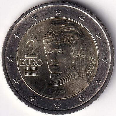 2 Euro Münze Österreich - 2017 - "Bertha von Suttner"