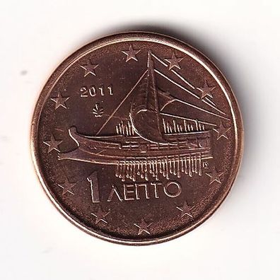 1 Cent Münze Griechenland 2011 - "Antike athenische Thriere"