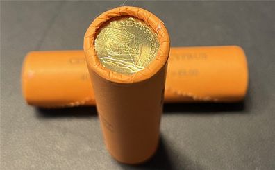 Münzrolle - 40 x 20 Cent Münze Zypern - 2008 - "Handelsschiff"