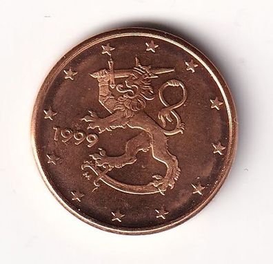 1 Cent Münze Finnland - 1999 - "Löwe mit Schwert und Krone"