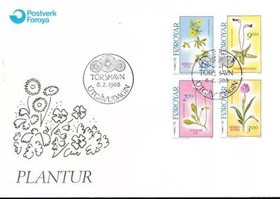 Färöer 1988 FDC MiNr. 162-165 Blumen