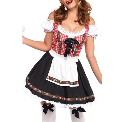 Damen Party Biermadchen Damen Cosplay Kostum Kostum A-Linie Rock K DE