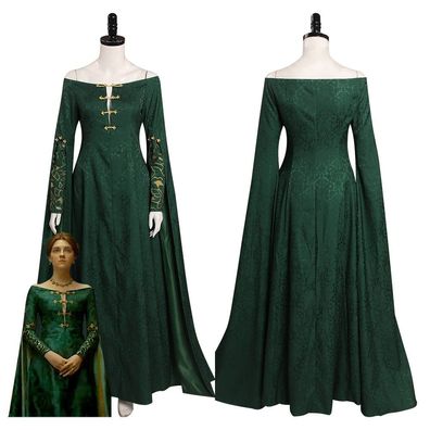 House of the Dragon Alicent Hightower Cosplay Kostum Damen Halloween Grune Kleid