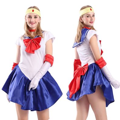 Damen Sailor Moon Cosplay Kostum Usagi Tsukino Kleid Outfits Performance Anzug