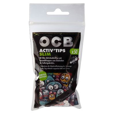 OCB Activ Tips SLIM Aktivkohle-Filter mit Keramikkappen 50 Stück Limited Edition