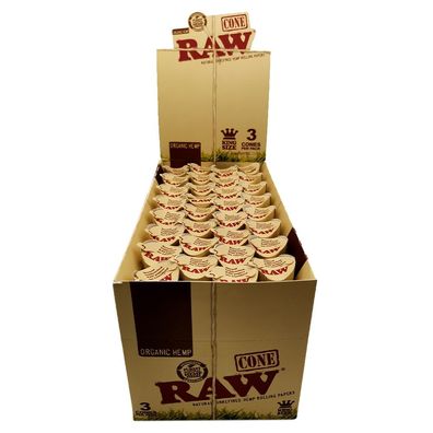 32x RAW Organic King Size Cones ungebleicht à 3 Cones