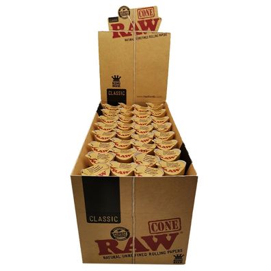 32x RAW Classic King Size Cones ungebleicht à 3 Cones