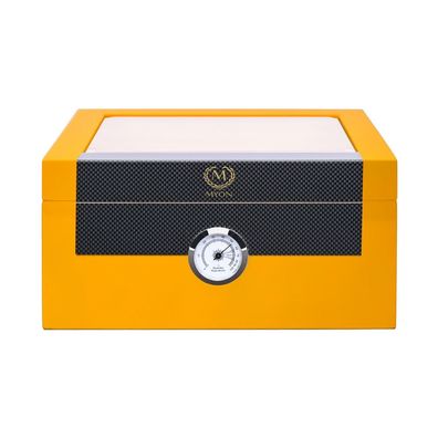 Myon Humidor Medium, Racing-Edition GELB, für ca. 25 Zigarren