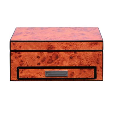 Atomic Humidor Set im Wurzelholzdekor mit Zubehörschublade