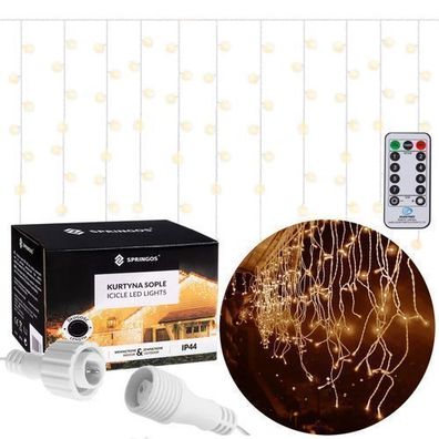 Lichterkette Lichtervorhang 300 LEDs Kaltweiß/ Warmweiß 8 Funktionen Fernbedienung