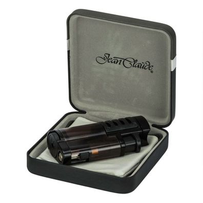 Jean Claude Zigarrenfeuerzeug "Felix" 3er-Jet amber / black, nachfüllbar mit Piercer