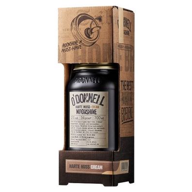 O'Donnell Harte Nuss Cream Moonshine Likör, mit Ausgießer, 17% Vol. 0,7 l